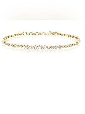 Bezel Set Graduated Natural Diamond Tennis Bracelet